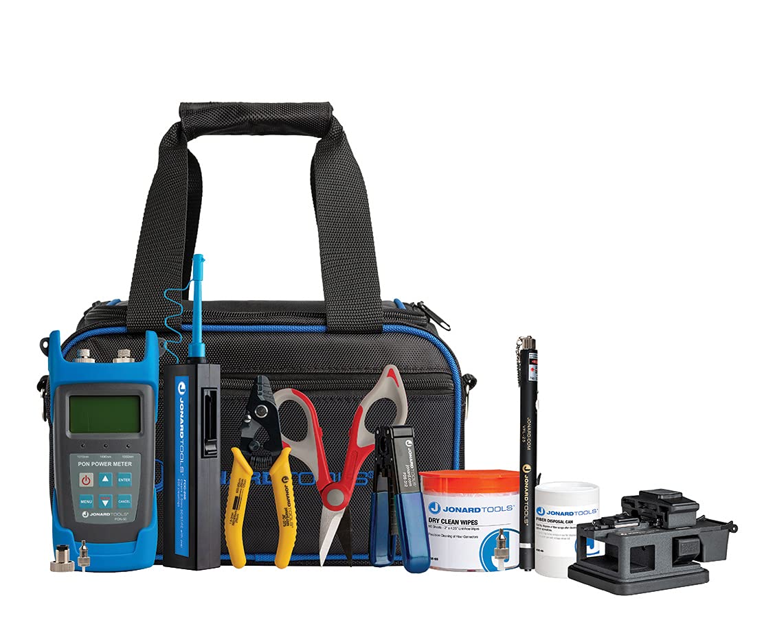 Jonard Tools TK-185PON FTTH Prep Kit w/PON Power Meter, Fiber Cleaver, VFL, and More