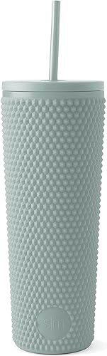 Miniatura 10 de Simple Modern Vaso de plástico mate con tapa y pajilla, reutilizable, sin BPA, vaso de batido de doble pared para café helado, regalos para mujeres,