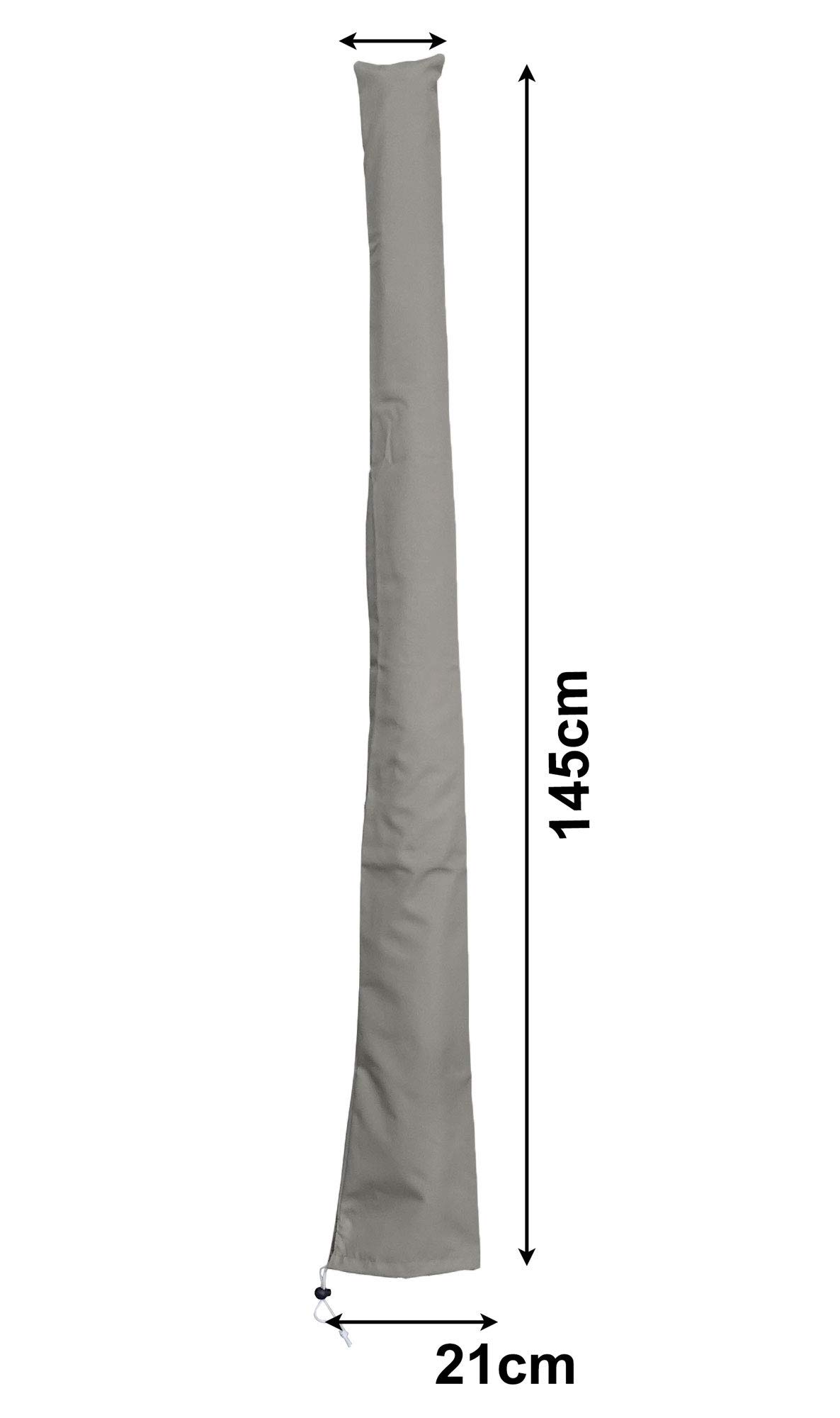 QUICK STAR Parasol balkonowy 200 x 125 cm, prostokątny, składany, kolor taupe, parasol ogrodowy, UV 50, z pokrowcem ochronnym