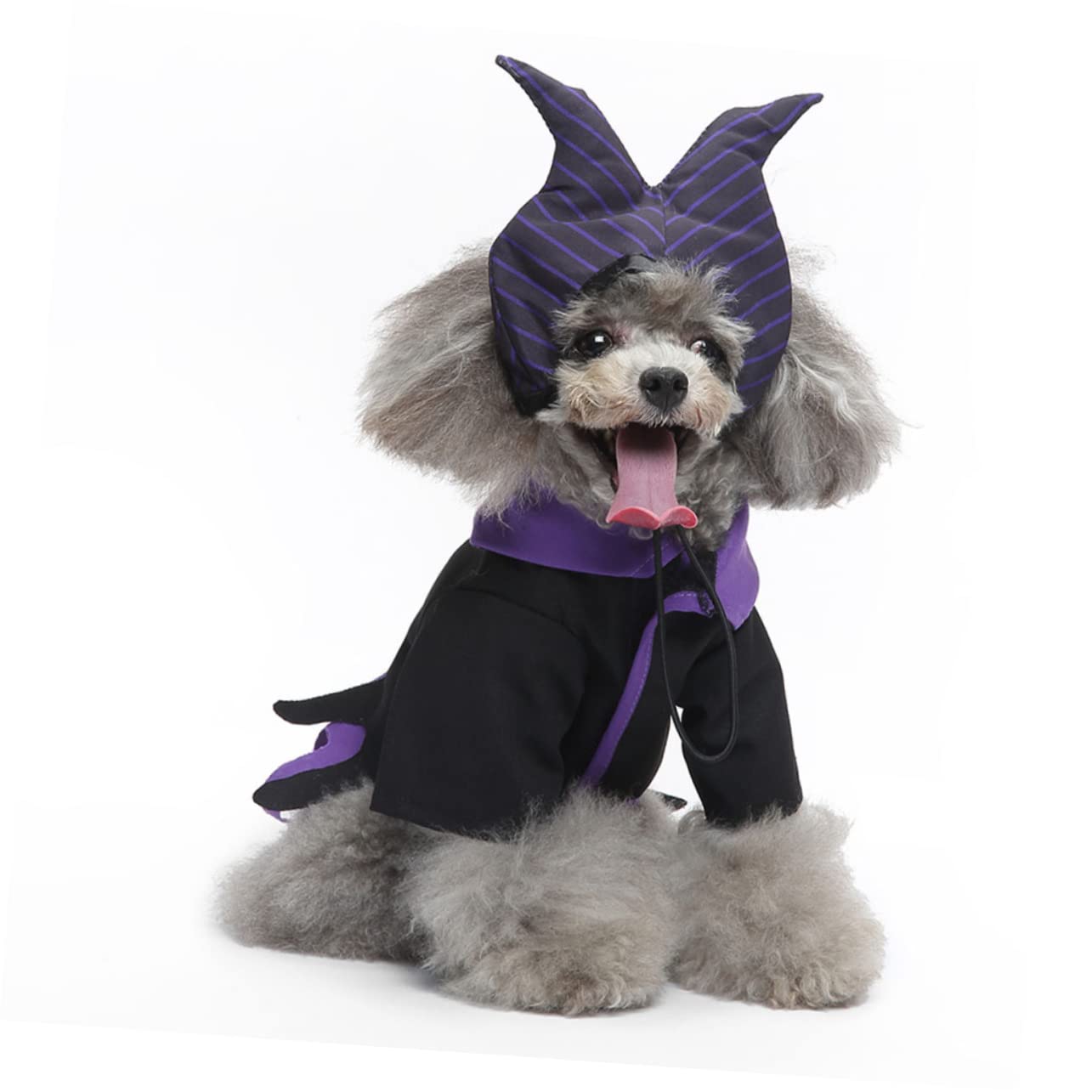 Mipcase 2sets Costume Per Cani Con Elementi Da Strega Abbigliamento Cosplay Per Feste Di Halloween Veste Divertente e Unica Per Cani e Gatti Materiale Traspirante e Confortevole