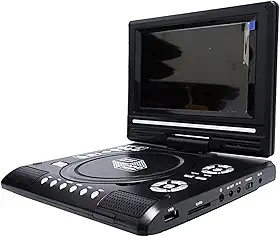 Leitor De Dvd Portátil Tela Giratória De DVD Infantil Para Carro Fm E Jogos Compatível Com CD DVD Cartão SD USB Sem Restrições Regionais Alto-Falantes Duplos (Polegadas, 9.8)