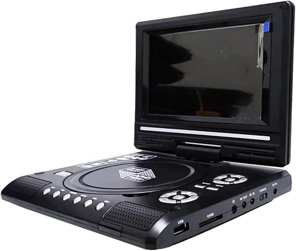 Leitor De Dvd Portátil Tela Giratória De DVD Infantil Para Carro Fm E Jogos Compatível Com CD DVD Cartão SD USB Sem Restrições Regionais Alto-Falantes Duplos(Polegadas, 7.8)