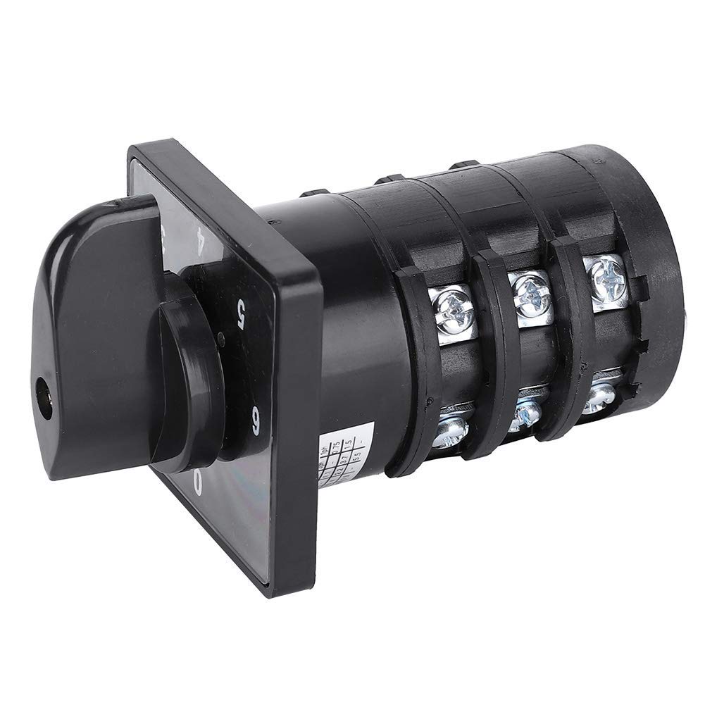 Commutateur Rotatif AC 20A 1 Pièce, 500V, 6 Positions, 12 Bornes, Sélecteur de Commande, Structure Solide, Isolation Élevée, Pour Contrôle de Circuits