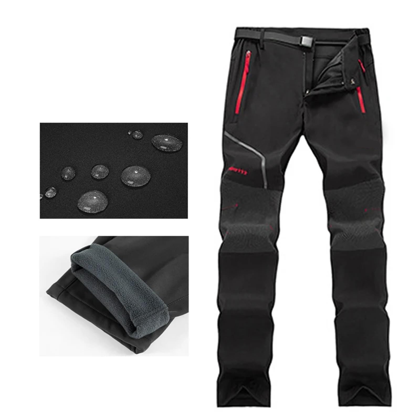 Pantaloni da Sci e Trekking Uomo, Morbidi, Antivento, Impermeabili, Caldi, Campeggio, Ciclismo, Pattinaggio sul Ghiaccio per Escursionismo, Pesca, Sci E Campeggio