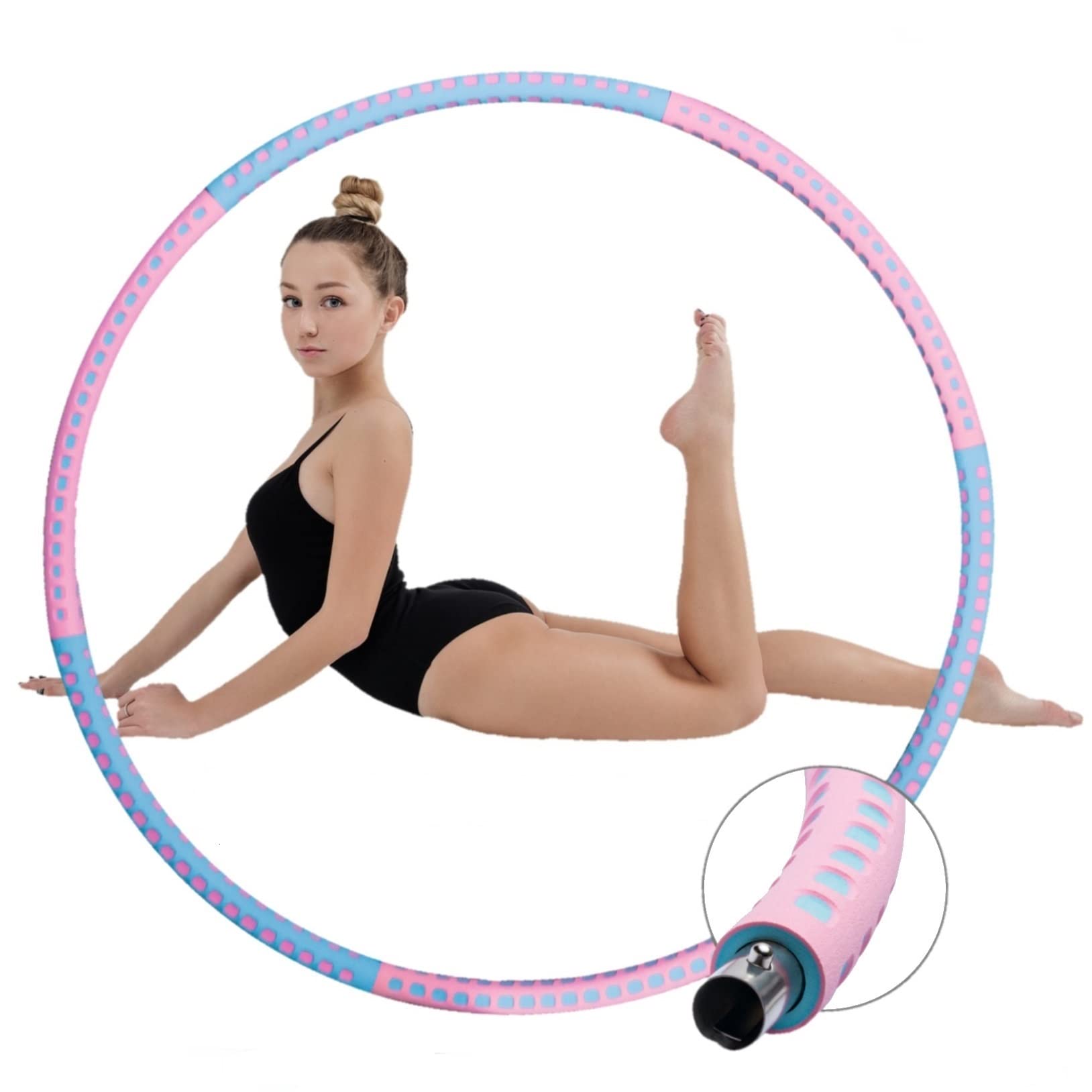 Hula Hoop Reifen für Erwachsene aus Edelstahl und hochwertigem Schaumstoff zum Abnehmen oder Fitness - Profi und Anfänger-Geschenke für Frauen, Mädchen