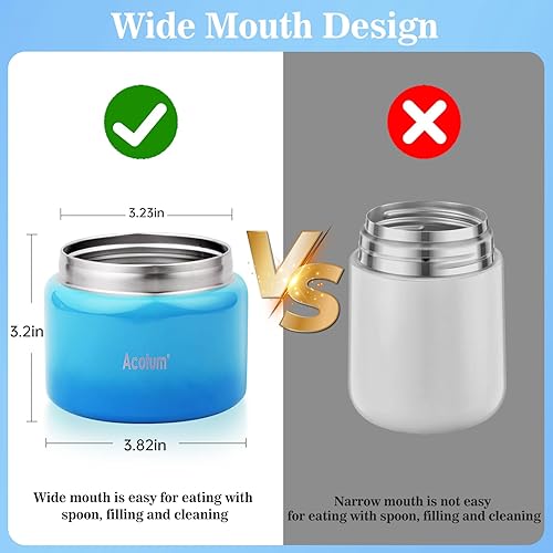 Miniatura 3 de Tarro térmico aislado para alimentos para niños, capacidad de 12 onzas, adecuado para alimentos fríos y calientes, diseño de acero inoxidable al