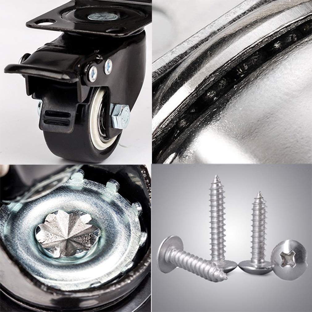 Ruote girevoli in PVC a Forma di L per portafiori Silentniture per scrivania, puleggia per Culla con Freno, Angolo retto, universali da 1,5 Pollici, 4 Pezzi