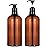Yebeauty Pump Bottle Dispenser, 33.8oz 1000ml Plastic Shampoo Pump Bottles Shower Soap Dispenser Empty Refillable Containers for Conditioner Body Wash, Bathroom Kitchen, 2 Pack Amber