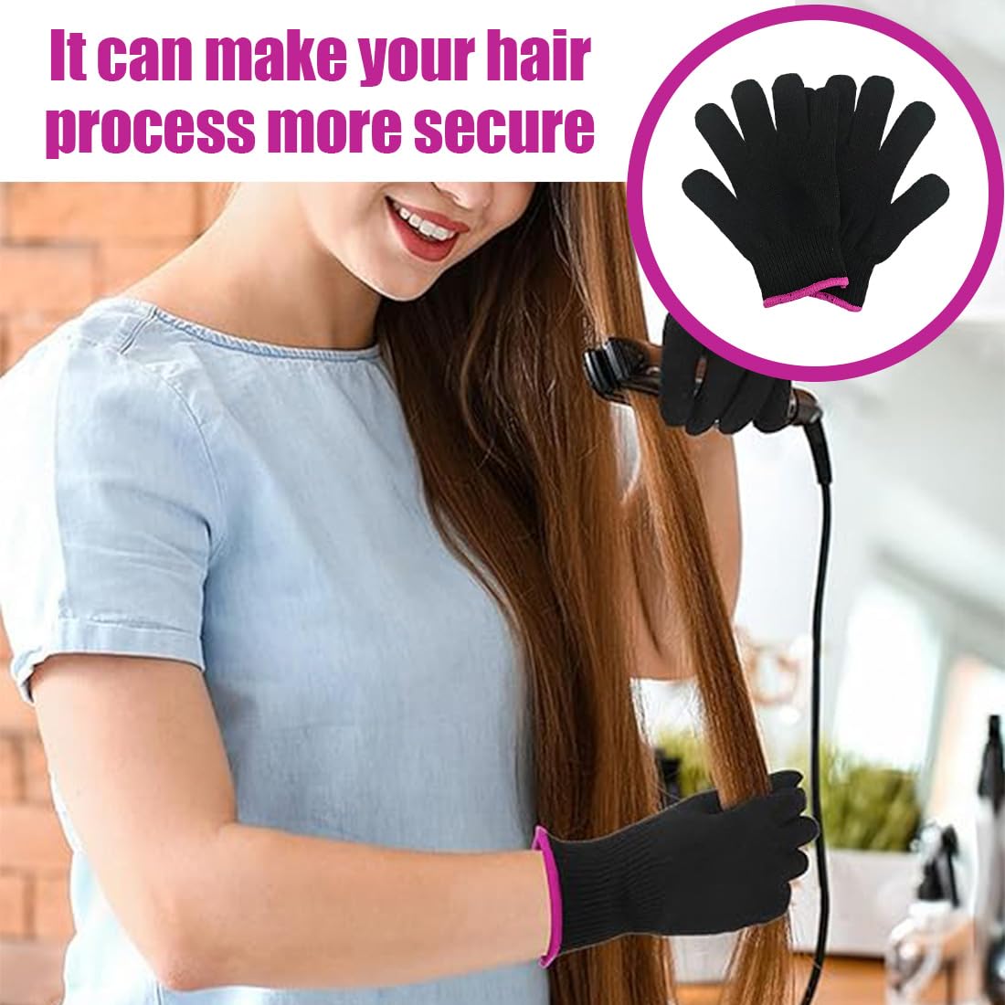 1 PCS Gants résistants à la chaleur, protection contre la chaleur doux pour les outils de chauffage des cheveux, Salon pour Fer à Friser Fer Plat Outils de Cheveux, Thermique pour Coiffure