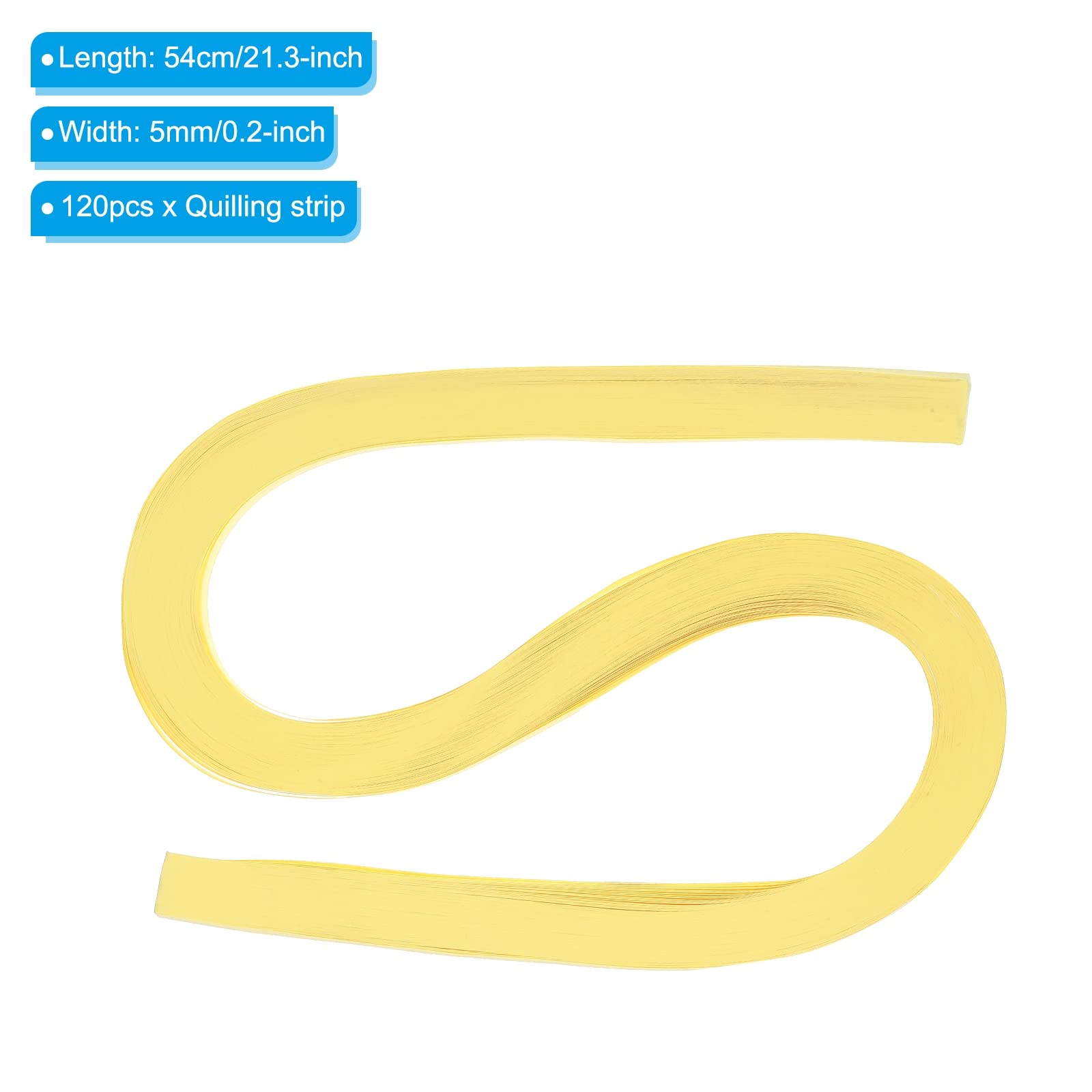 PATIKIL Quilling Strips Paper 120pcs 3/16"(5mm) 54cm Origami Paper Quilling Strip for Art DIY Hand Craft Christmas Light Yellow - Image 2