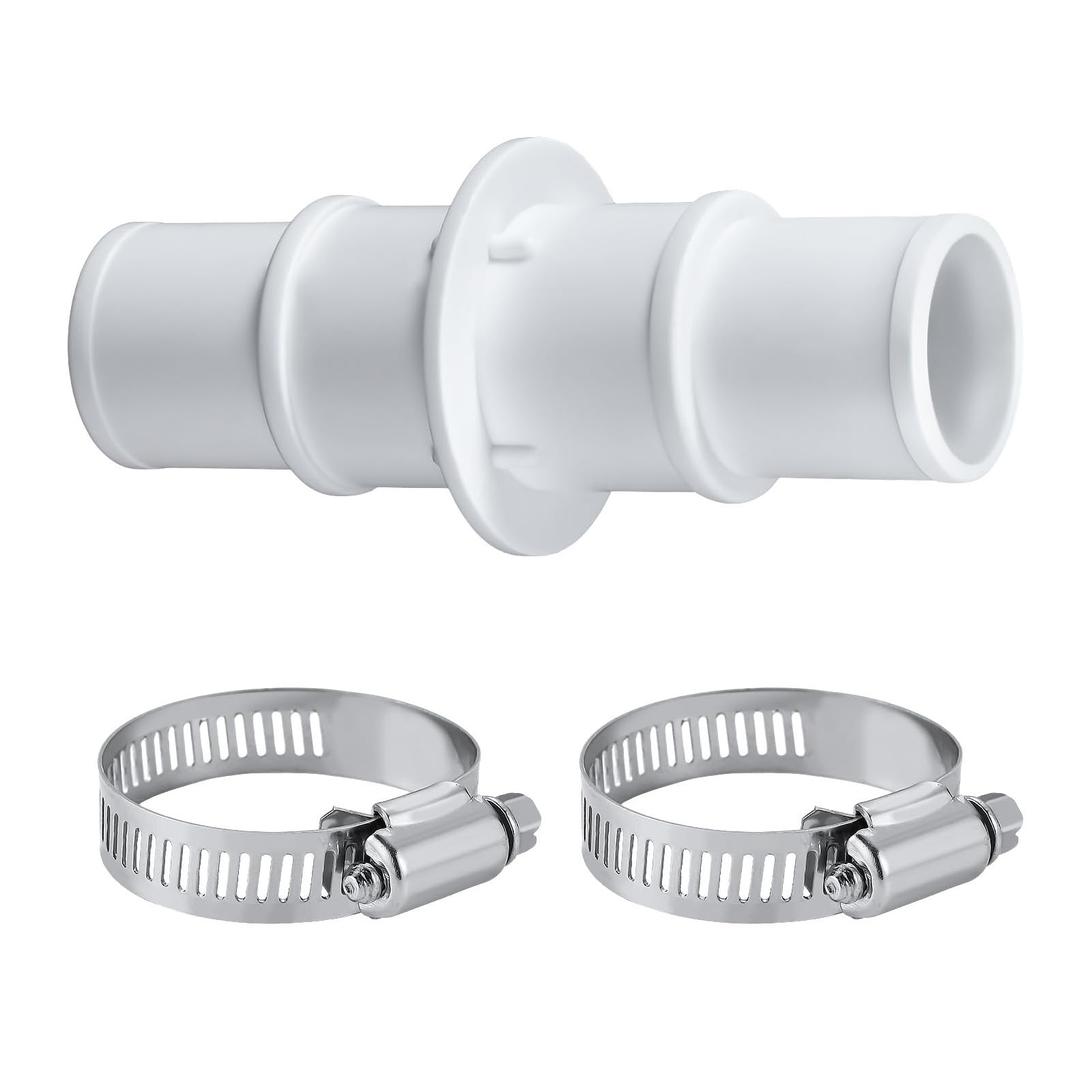 Blanco Conector De Manguera De Piscina 2 Piezas Abrazaderas Manguera Acero Inoxidable, Adaptador Tubo 32 A 38 para Conectar A Mangueras Aspiradora Y Bomba Piscina