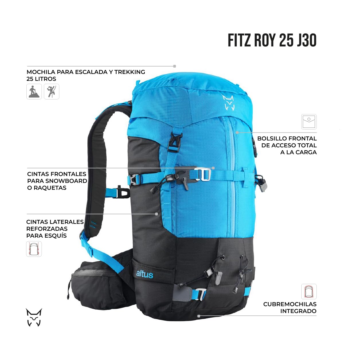 ALTUS FITZ ROY 25 J30 Mochila de Montaña Unisex 25 Litros | Travesía, Alpinismo, Senderismo, Técnica