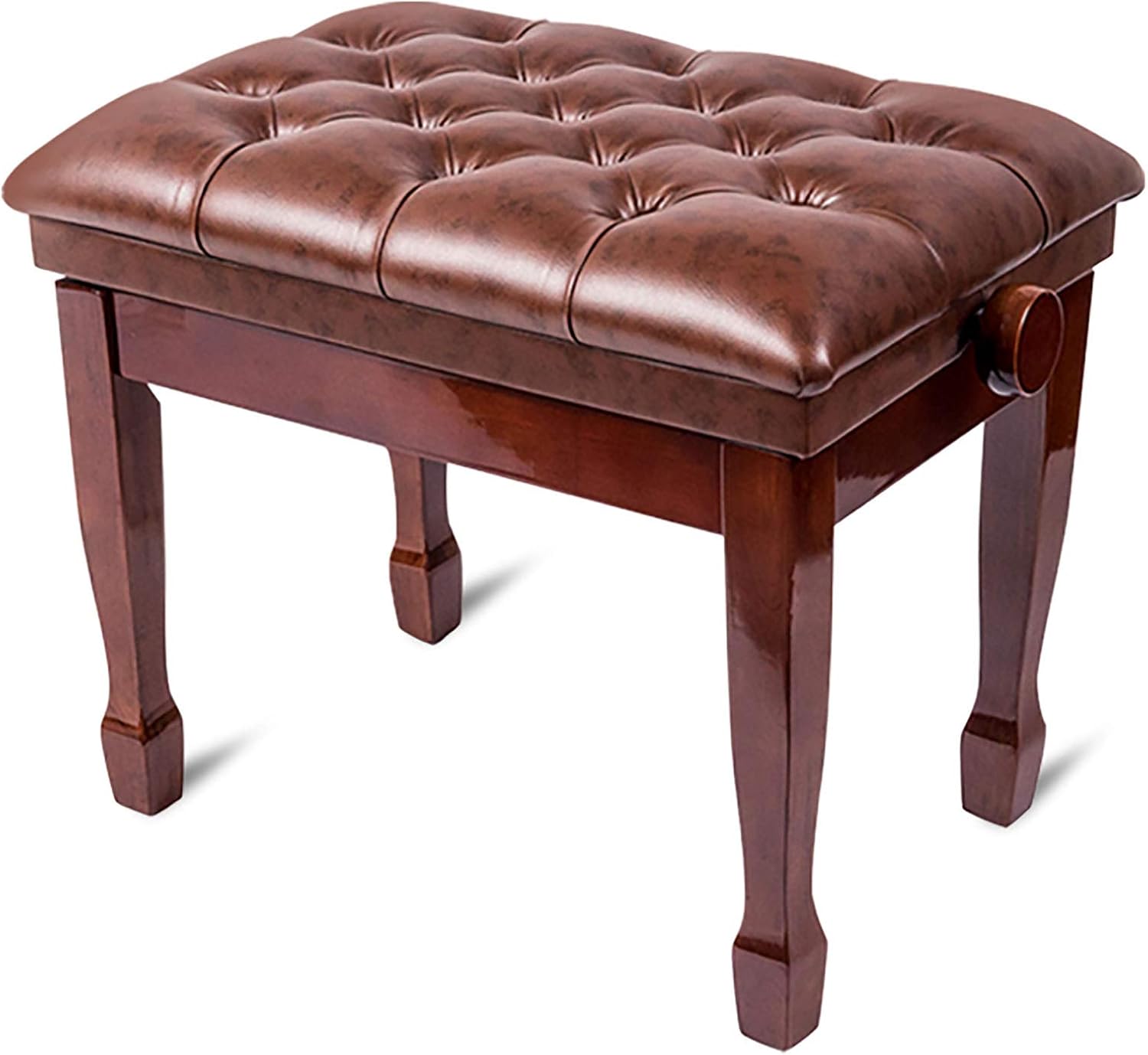 Piano Stool Wooden Piano Bench Stool Adjustable Piano Stand Leather Cushion Waterproof Stable Luxury