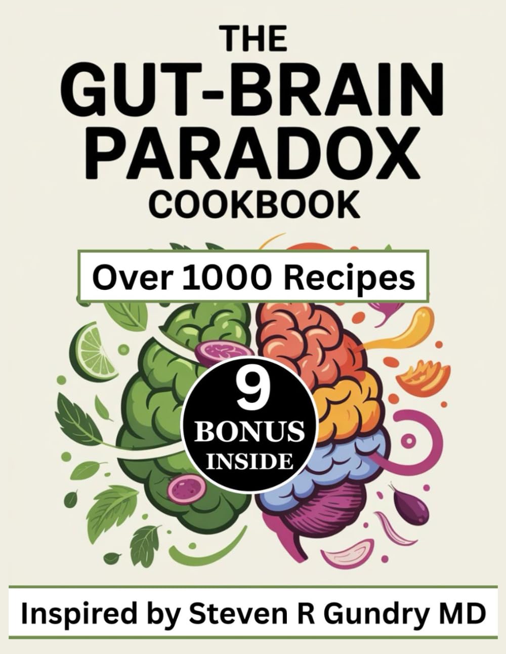 The Gut-Brain Paradox Cookbook: Over 1000 Complete Recipes Inspired by Steven R Gundry MD for Nourishing Your Gut and Mind to Overcome Brain Fog, Mood Swings, and Fatigue