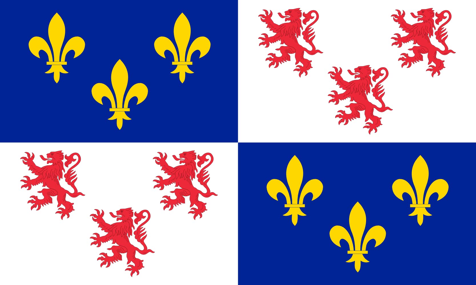 Drapeau Large Picardie | drapeau paysage | 1.35m² | 90x150cm