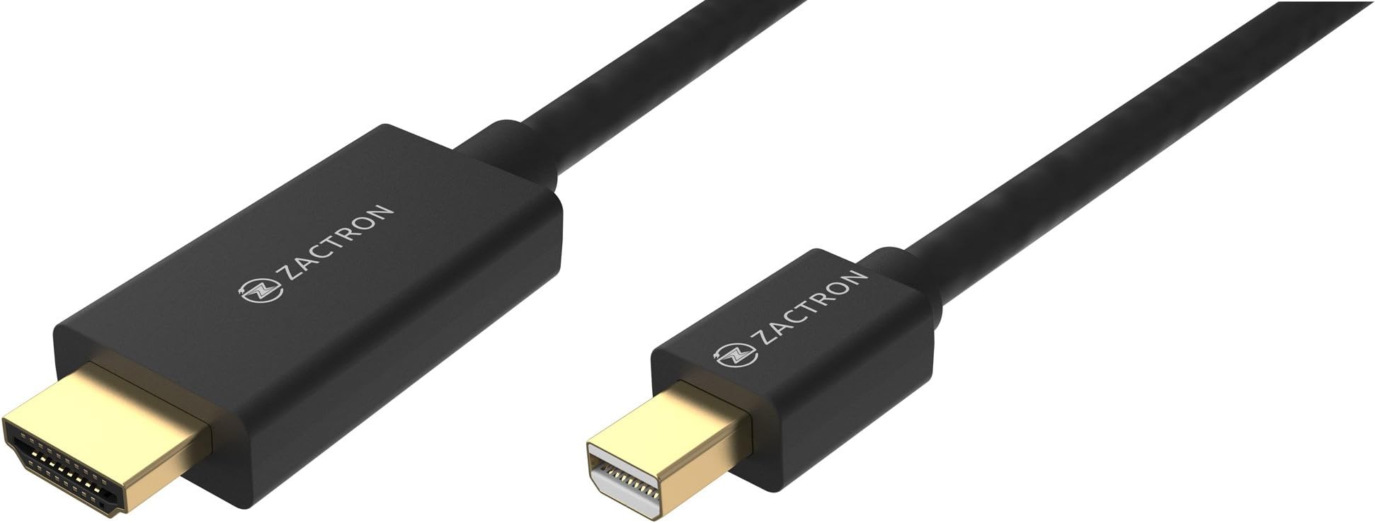 Zactron Mini DisplayPort Male to HDMI Male, 6 feet