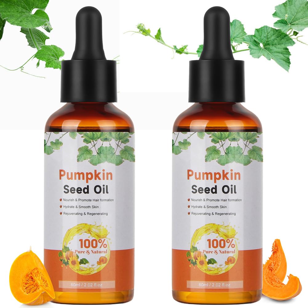 BUTBU Pumpkin Seed Oil for Hair Growth 100% Pure Natural Essential Oil for Eyebrow Eyelash and Skin Care Enhances Hair Thickness