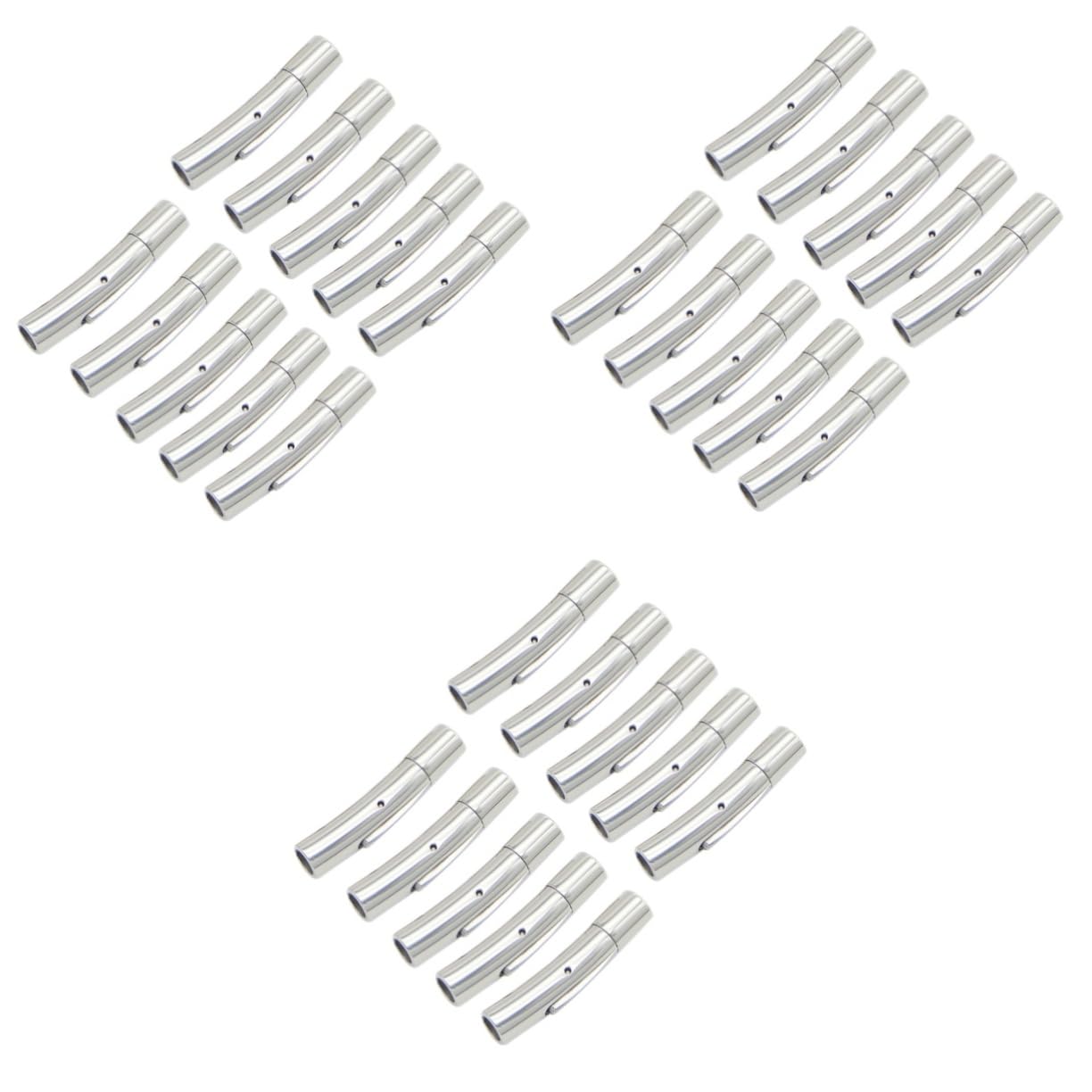 NUOBESTY 3 Sets Schmuckherstellungsset Aus Edelstahl Armbandverschluss Kettenverbinder Verschlüsse Endkappen Für Halsketten Und Armbänder 10 Stück * 3