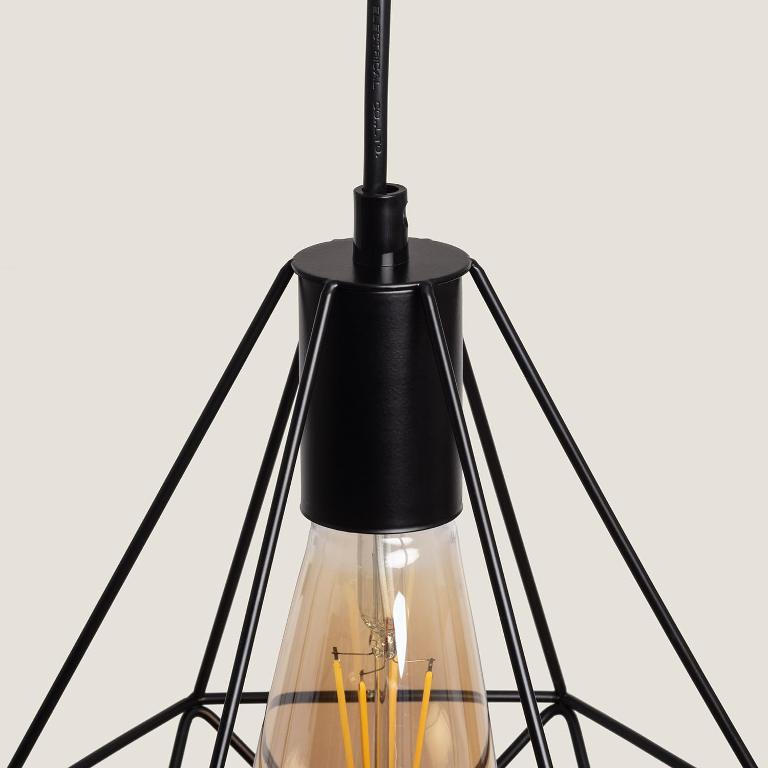 Lampada A Sospensione Da Soffitto Nera NCC-Licht - Regolabile In Altezza, Max 20W E27 (Senza Lampadina)