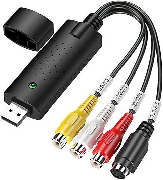 USB Video Capture,Video Capture Card,RCA to USB Video Converter,VHS Mini DV VCR Hi8 DVD to Digital Converter for PC TV, MAC Windows Vista Compatible
