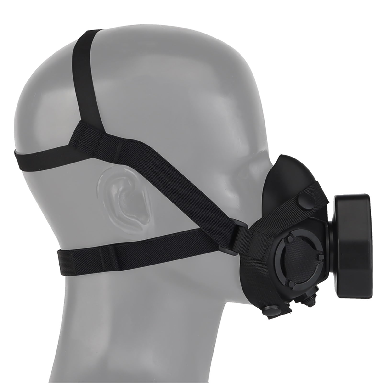 Taktische Atemschutzmaske, Halbgesichtsmaske Mit Austauschbarem Filter und Integriertem Mikrofon für Jagd, Airsoft, Paintball und CS