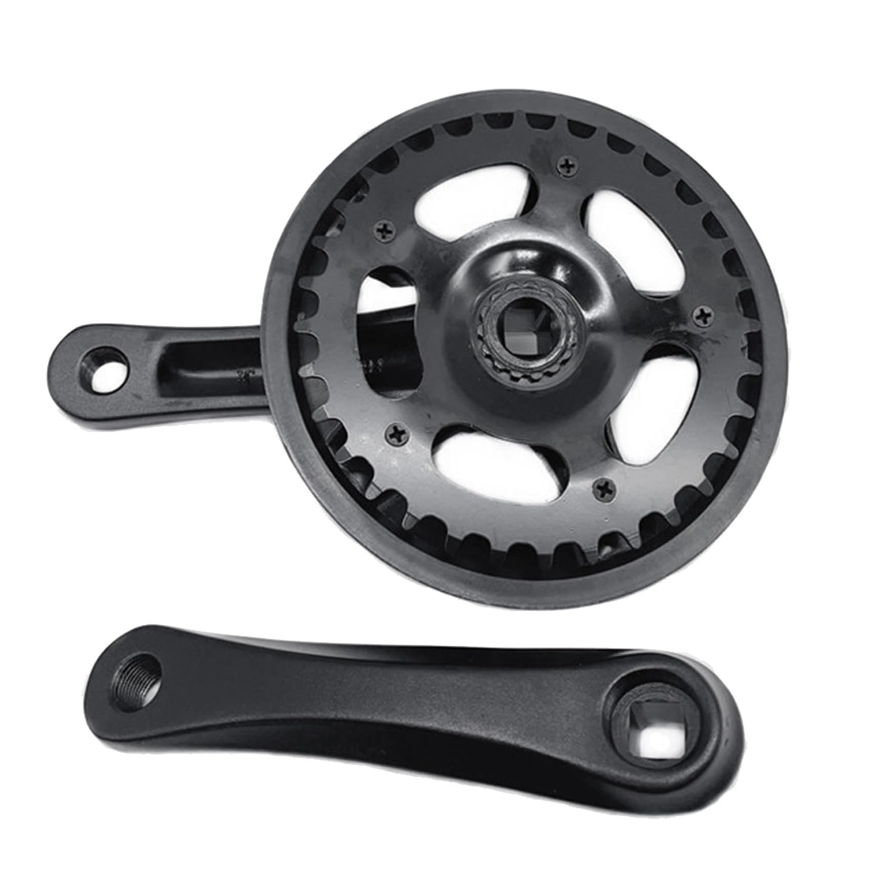 2X Guarnitura per Bicicletta Un velocità Singola 32T Set di Pedivelle per Bicicletta Elettrica Pieghevole nel Lega di Alluminio 127MM Cover Accessori per Bici