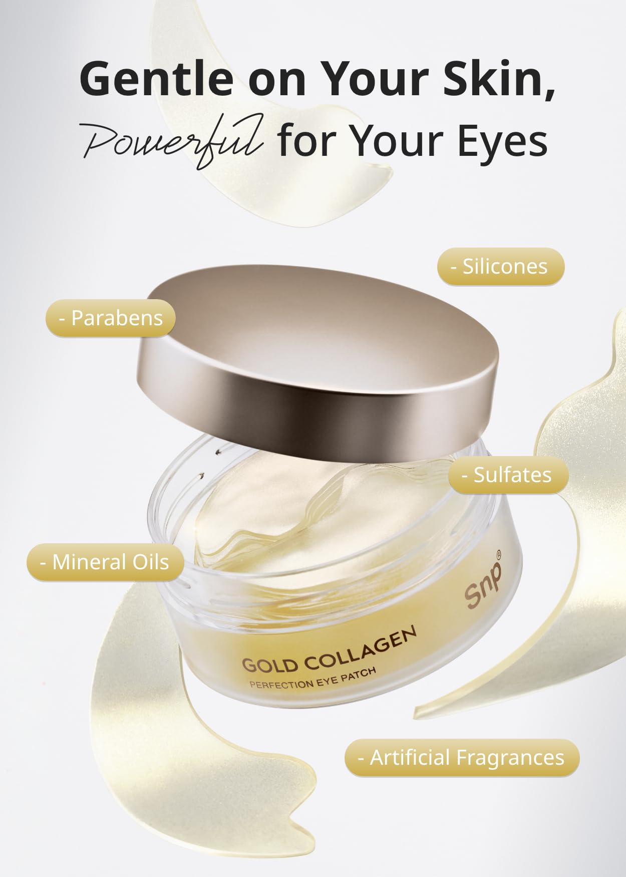 SNP 125Da Collagen + 24K Gold Perfection Eye Patch | Nourishing Under Eye Patches für Wrinkles und dunkle Flecken | Under Masks für Puffy Eyes und dunkle Kreise | Korean Collagen Skincare | 60 Patches