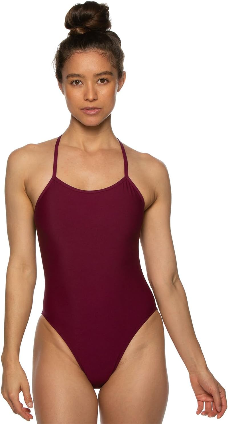 JOLYN Brandon Fixed Back Women's Athletic One Piece Swimsuit for Competitive Swimming, Lifeguarding, Medium-Full Coverage