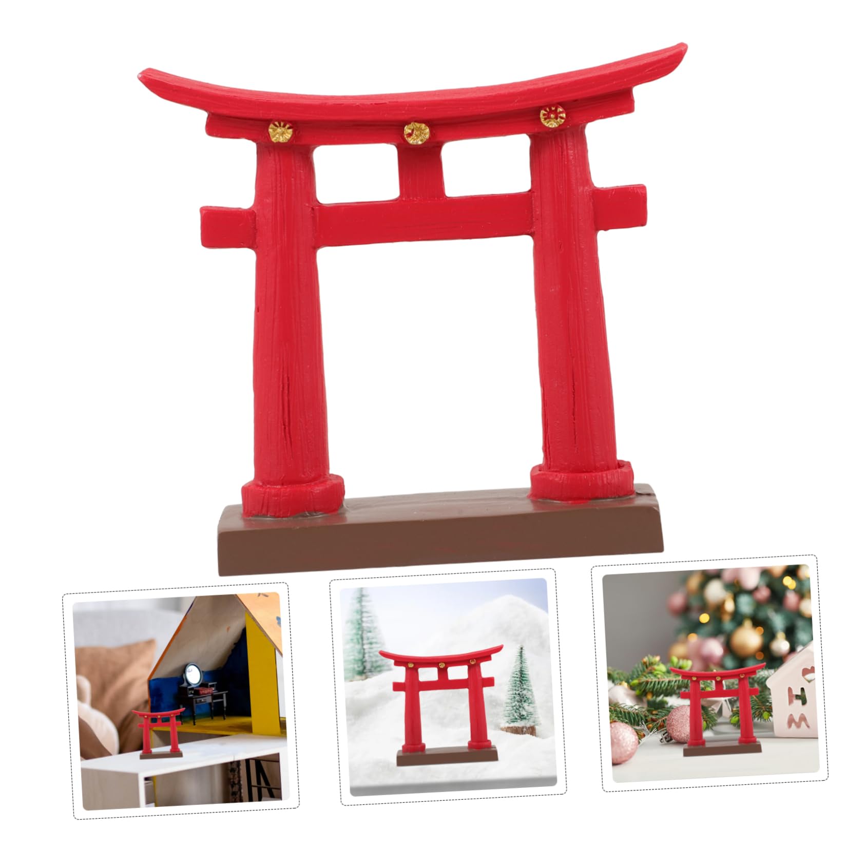 Cabilock 3piezas Miniatura De Puerta Japonesa para Acuarios y Jardines Adorno De Paisaje Cultural Decoración De Microescenario Zen Modelo De Puerta Torii
