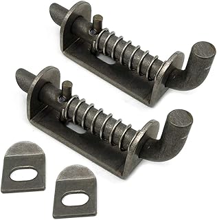 WANLIAN 2 Pcs Stainless Steel Mini Spring Loaded Latch Pin - 5 Inch 304 Metal Barrel Bolt Latch, Reinforced Industrial Welded Spring Lock for Pet Cage, Door Shed Gate, Tailgate Trailer Garage