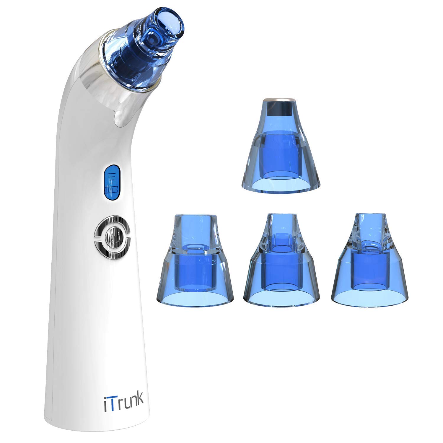 Blackhead Remover Vacuum, iTrunk Facial Pore Cleanser Electric Acne Comedone Extractor Kit USB Rechargeable Blackhead Suction Tool with LED Display for Facial Skin (Blue)