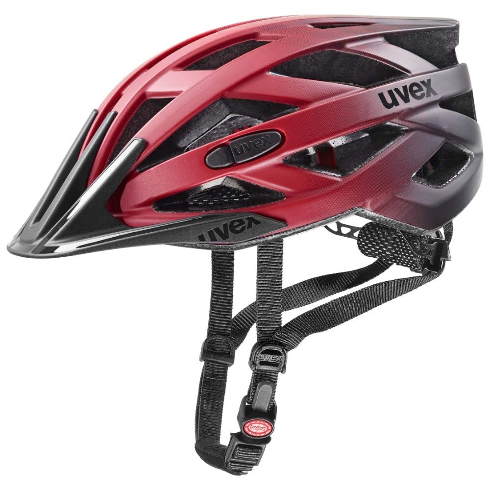 Uvex Unisex – Erwachsene, i-vo cc Fahrradhelm, red Black, 52-57 cm & Unisex