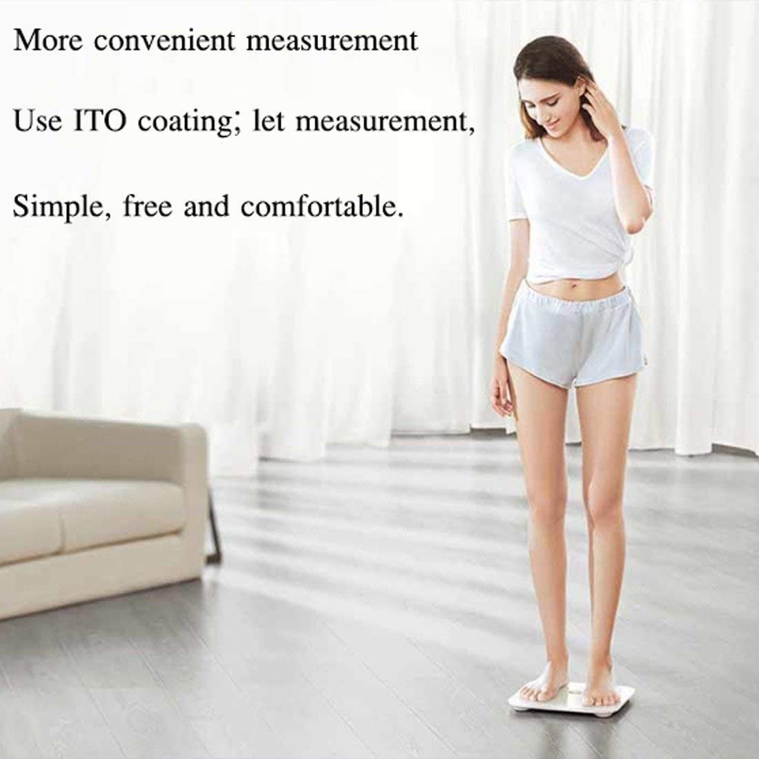 Bluetooth Body Fat Bilancia, Smart Wireless BMI Bagno Bilancia Peso Body Composizione Body Body Monitor Analizzatore di Salute con App Smartphone per Il Peso corporeo, Grasso, Acqua, BMI, BMR,