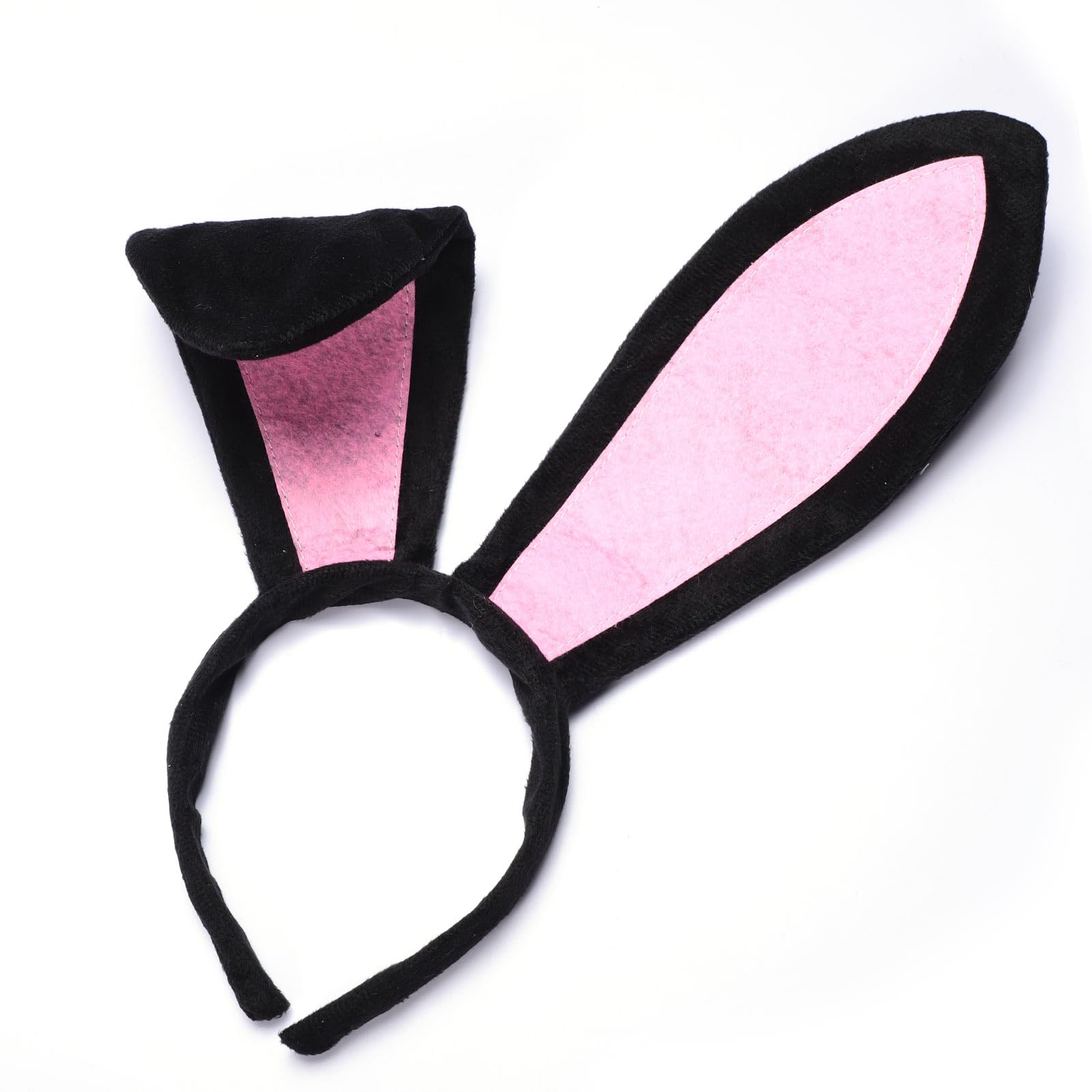Women's Bunny Costume Set Rabbit Ear Headband Collar Bow Tie Costume Cuffs Rabbit Tail for Easter Party, Rose - Image 2