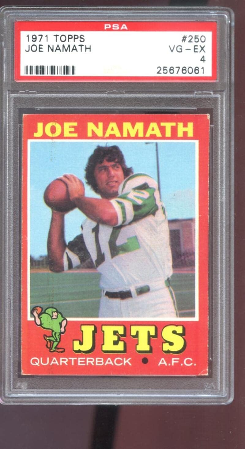 1971 Topps #250 Joe Namath PSA 4 Graded Football Card New York Jets