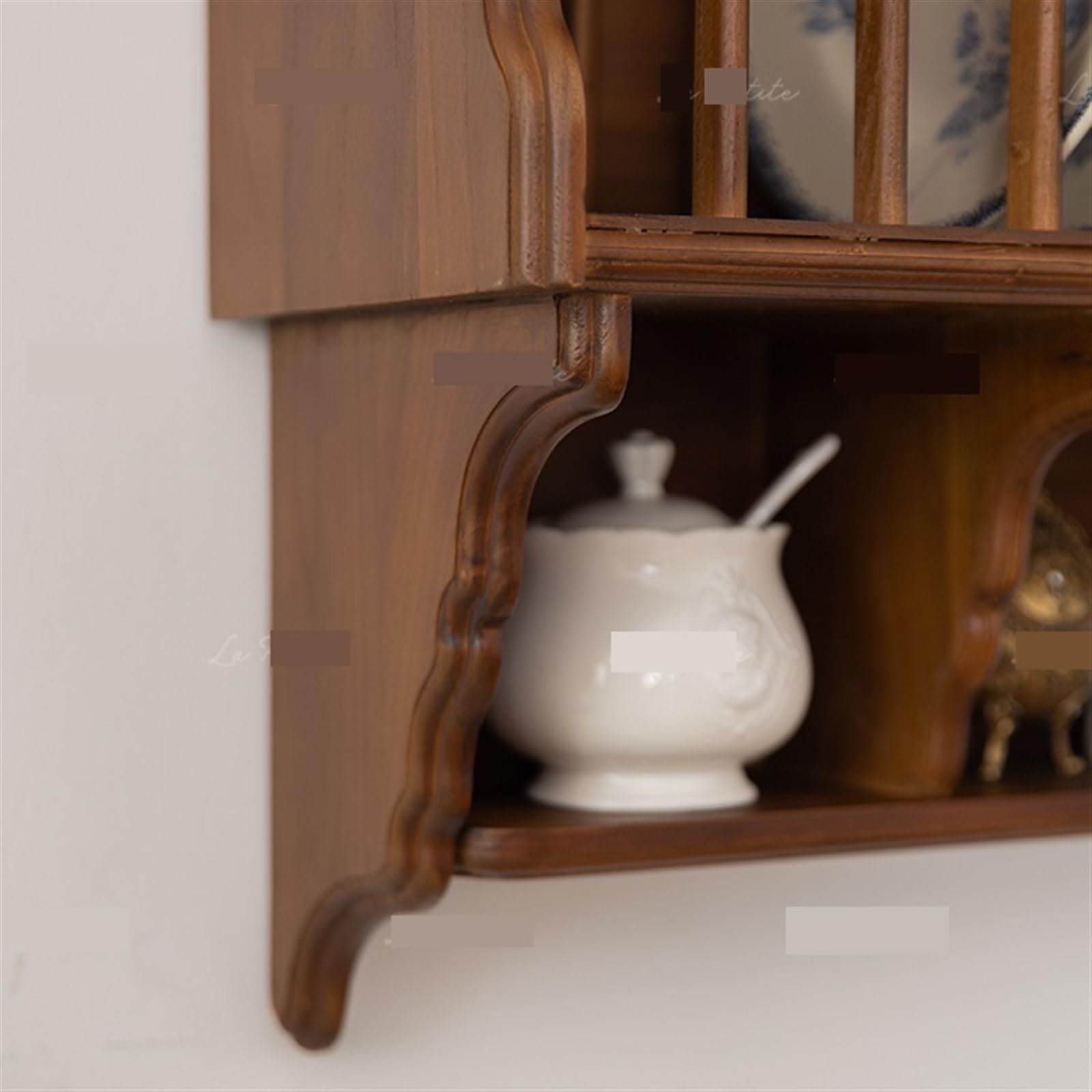 Estantes de Pared Estante for Platos de Almacenamiento de Pared, Estante for Platos de Cocina doméstica, Estante de exhibición for Tazas de café de Madera Maciza Estanteria Pared