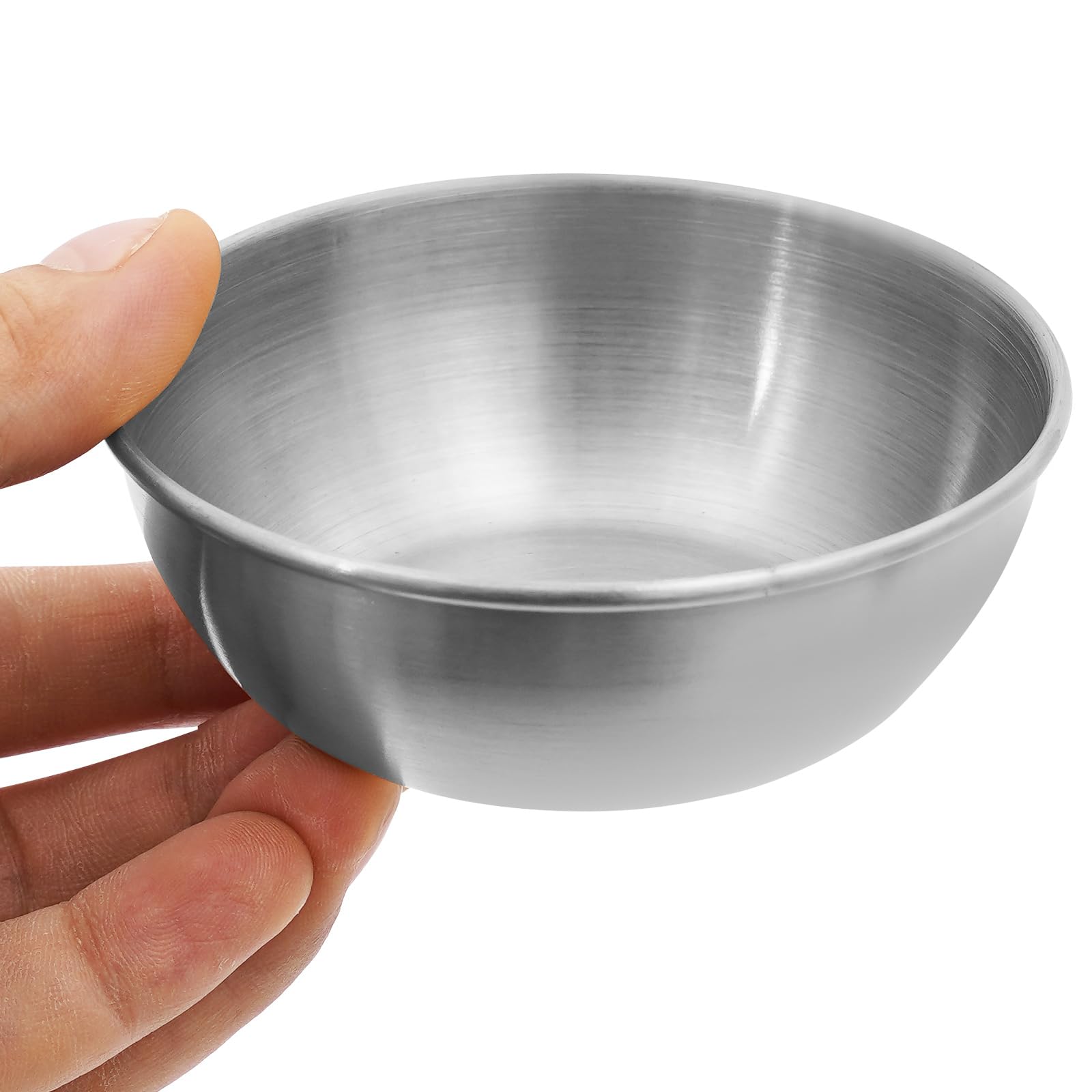 50 cuencos para salsas, 5,5 x 2,6 cm, acero inoxidable 304, 100 ml de capacidad por cuenco, mini cuencos para especias para restaurantes, tiendas de comestibles (plata)