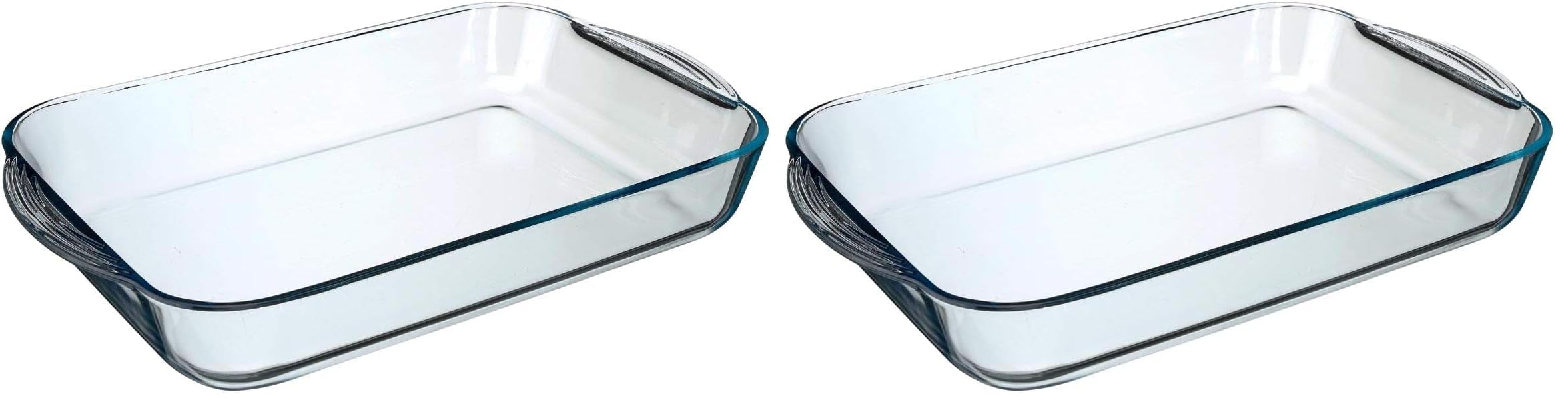 Plat rectangle verre 40x25 cm lot de 2 résistant aux chocs