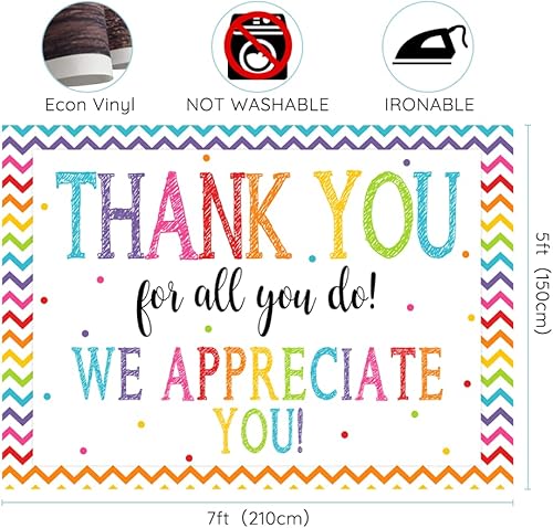 Miniatura 3 de Fondo de agradecimiento de 7 x 5 pies para todo lo que haces, fondo de felicitaciones, graduados, sé agradecido al profesor, doctor en clase de