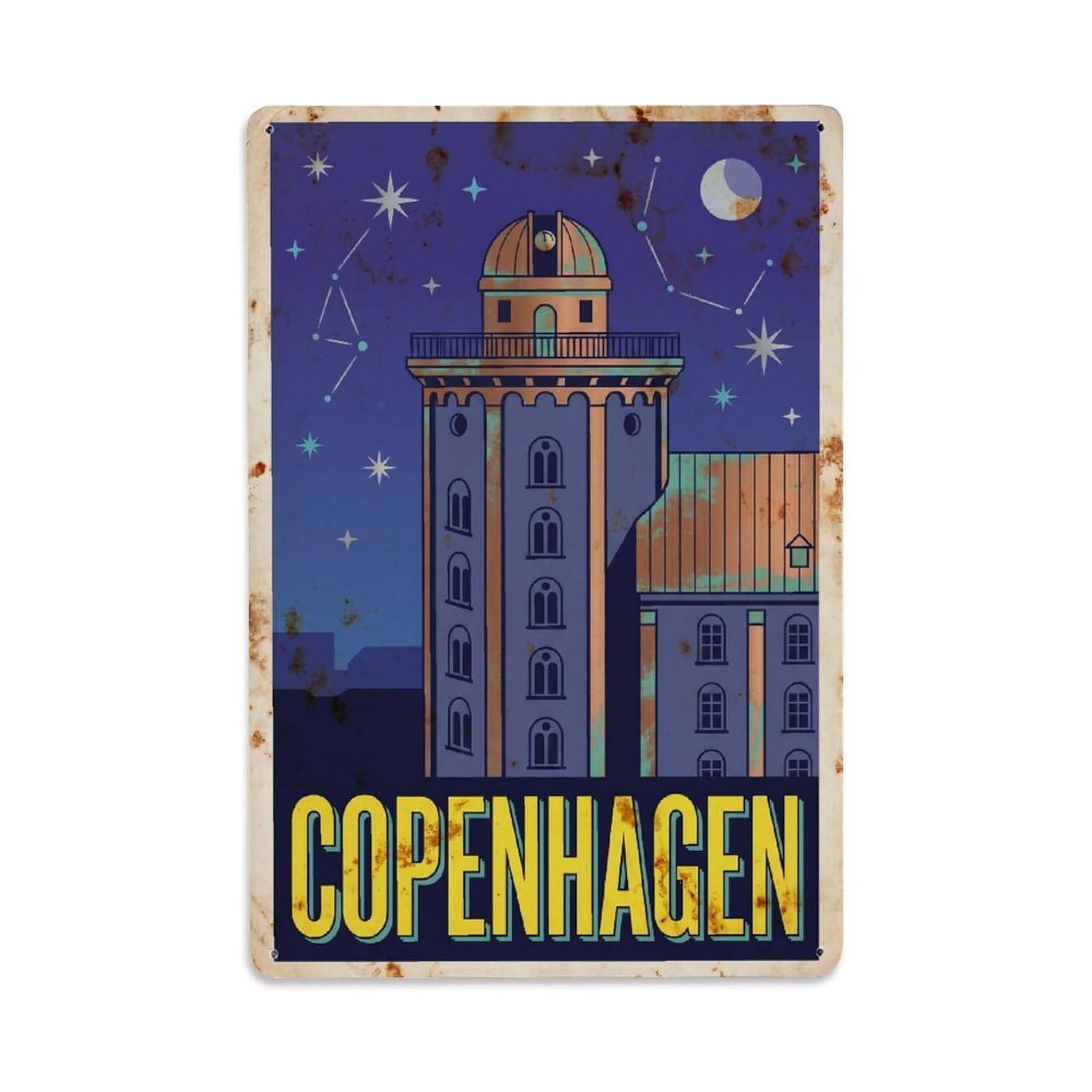 Este 8X12inch Style Vintage Travel Copenhagen Denmark Pleasing Metal Tin Sign