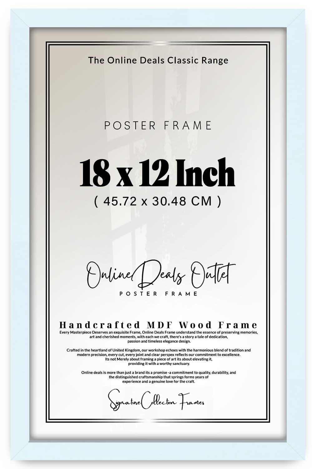 Online Deals | MDF Picture Frame (45.72 x 30.48 CM) 12 Inch x 18 Inch for Office Certificates & Diplomas, Elegant Finish, Secure Hanging for Home & Office [ White ]