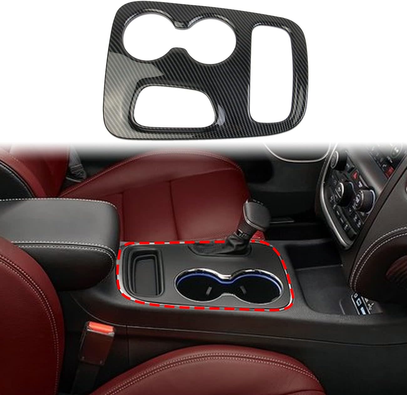 crosselec Carbon Fiber Central Control Gear Shift Panel Trim Fit for Dodge Durango (2018-2020)