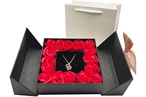 Eternal Roses Gift Preserved Flowers with Necklace in Heart Gift Box for...