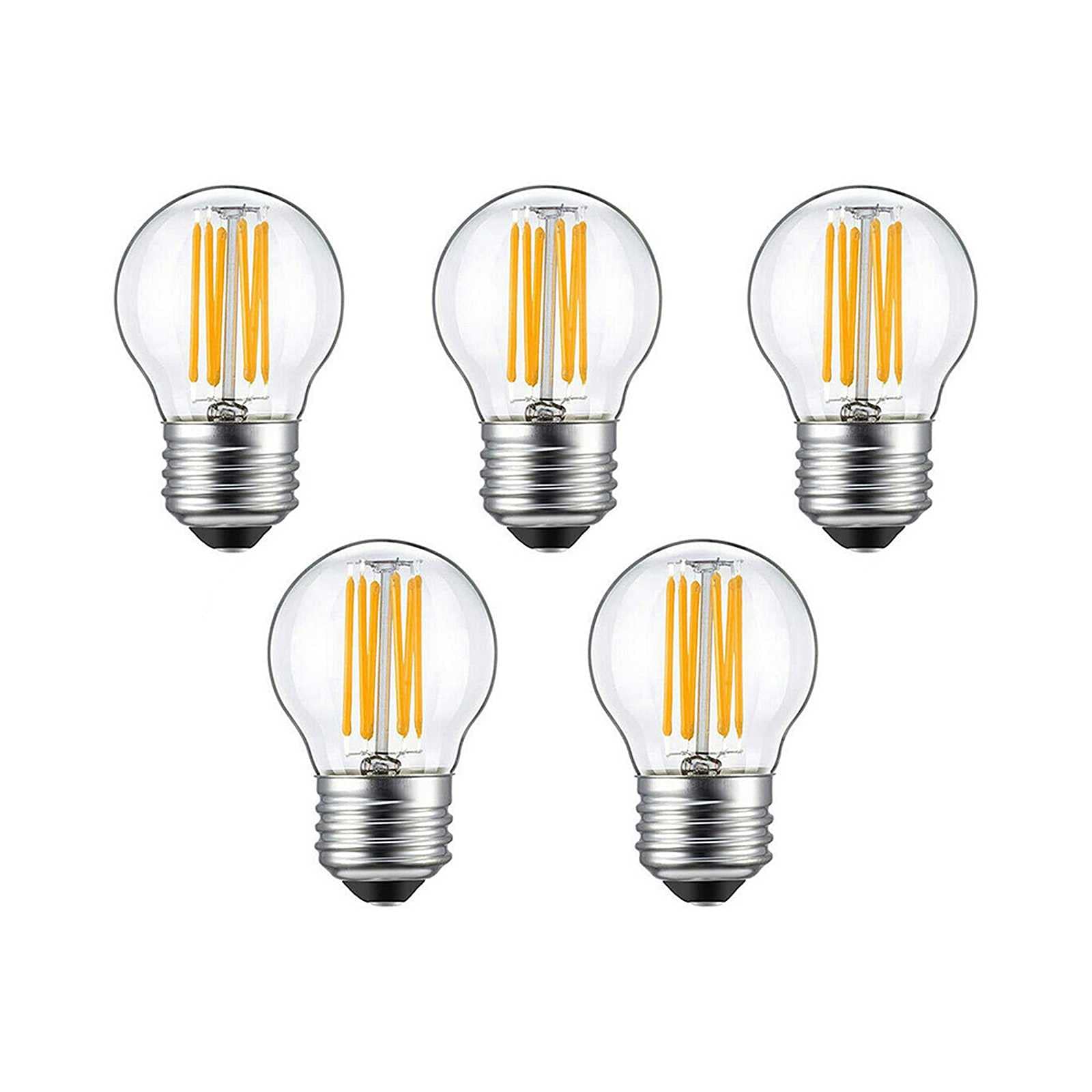 KUNOQXHA Dimmable G45 LED Filament Light Bulb, 6W LED Edison Bulb 60W Equivalent 2700K Warm White 600lm E26 E27 Base Vintage Globe Bulb for Home Pendent Chandelier Antique Light Fixtures 5 Pack