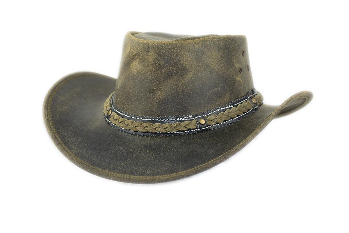 Black Jungle ARAMAC Chapeau de Cowboy, en Cuir, Style Australien