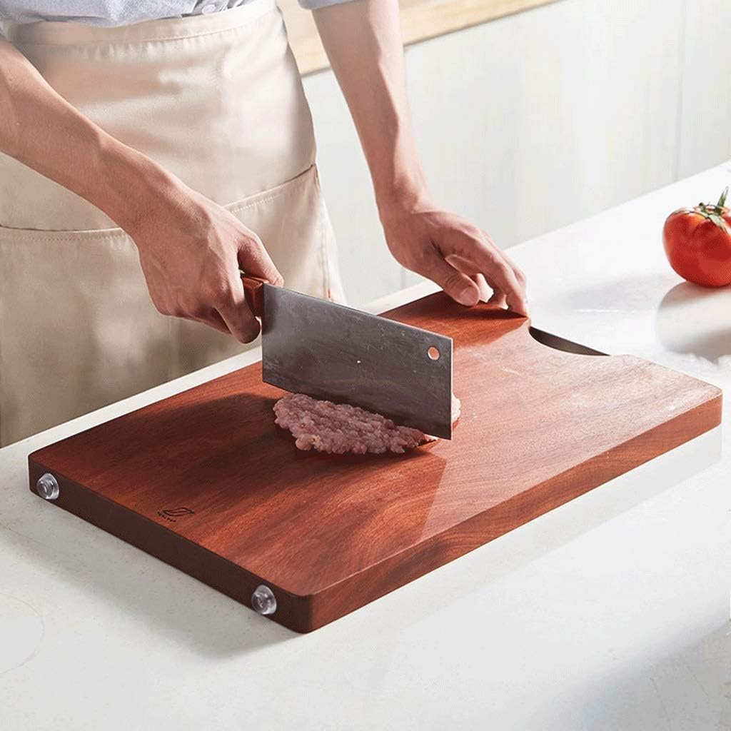 Large Organic Bamboo Board for Kitchen with Compartments and Juice Heavy Duty Chopping Board for Meats Bread Fruits Block Carving Board