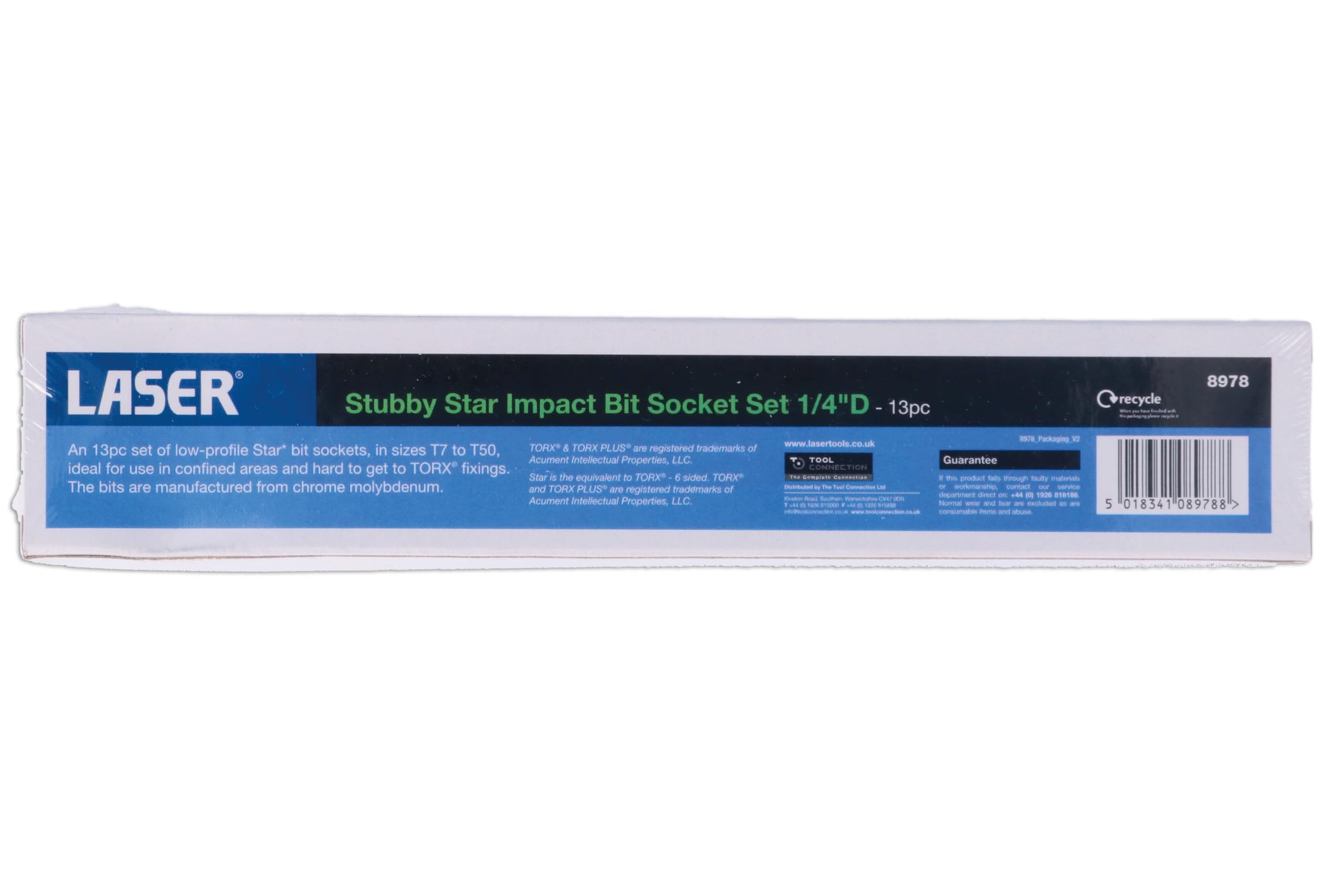 Laser 8978 Zestaw nasadek udarowych Stubby Star 1/10.2 cm D 13 szt