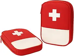 Necessaire de Primeiros Socorros Portátil Bolsa Primeiros Socorros Organizadora Estojo Remédio Viagem Compacta e Elegante para Viagens e Uso Doméstico Ninja Tech (Vermelho)
