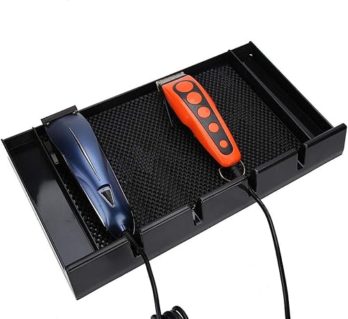 Miniatura 9 de ZJchao Barber Clipper Bandeja, Universal Clipper Trimmer Tool Holder, Caja de almacenamiento de la cortadora de pelo, Estante de aparatos de salón,