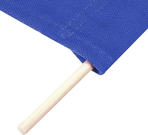 Miniatura 5 de PATIKIL Juego de accesorios para sillas de director, kit de repuesto de lienzo para silla de artista de maquillaje con 2 palos redondos, color azul